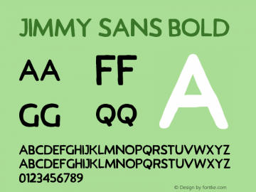 Jimmy Sans Bold Unknown Font Sample