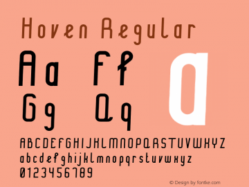 Hoven Regular Version 0.01 Font Sample