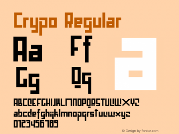 Crypo Regular Version 1.0 Font Sample