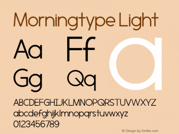 Morningtype Light Version 1.000 Font Sample