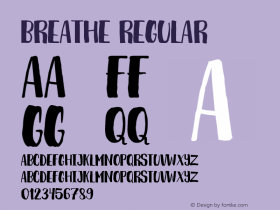 Breathe Regular Version 1.000;PS 001.000;hotconv 1.0.70;makeotf.lib2.5.58329图片样张