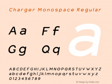 Charger Monospace Regular Version 0.980 Font Sample