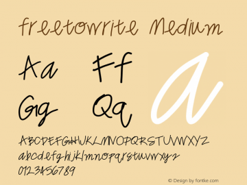 freetowrite Medium Version 1.0 Font Sample