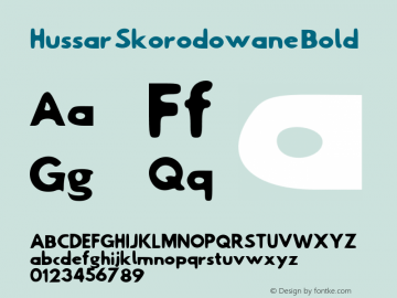 Hussar Skorodowane Bold Version 0.892 Font Sample