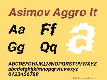 Asimov Aggro It Version 2.000980; 2014 Font Sample