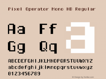 Pixel Operator Mono HB Regular 2016.04.25 Font Sample