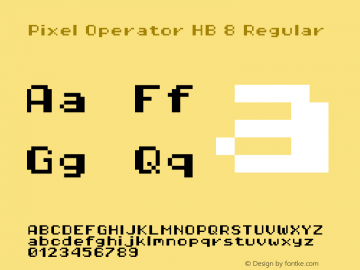 Pixel Operator HB 8 Regular 2016.04.25 Font Sample