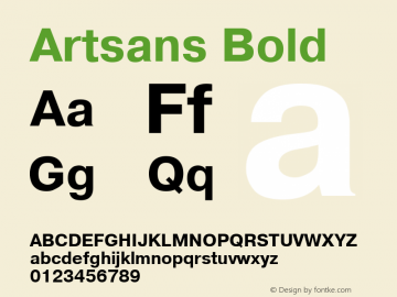Artsans Bold 1.000.000 Font Sample