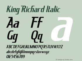 King Richard Italic Version 2.000 2004图片样张