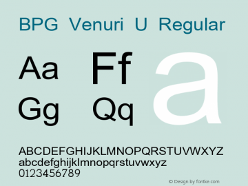 BPG Venuri U Regular 001.000 Font Sample