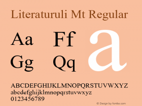 Literaturuli Mt Regular Unknown Font Sample