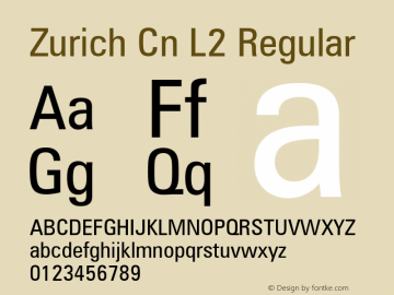 Zurich Cn L2 Regular mfgpctt-v1.86 Feb 20 1996图片样张