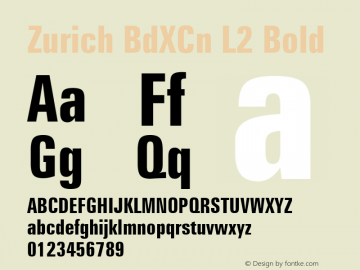 Zurich BdXCn L2 Bold mfgpctt-v1.86 Feb 21 1996图片样张