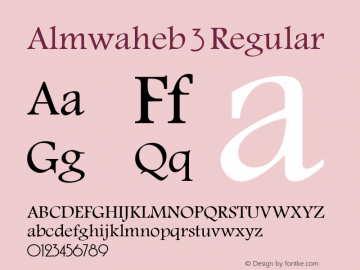 Almwaheb 3 Regular 1425 H Font Sample