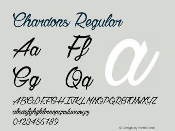 Chardons Regular Version 001.000 Font Sample