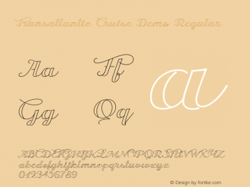 Transatlantic Cruise Demo Regular Version 1.000 2015 initial release Font Sample