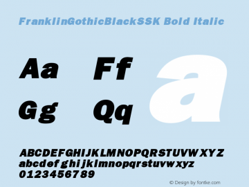 FranklinGothicBlackSSK Bold Italic Altsys Metamorphosis:8/24/94图片样张