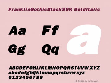 FranklinGothicBlackSSK BoldItalic Macromedia Fontographer 4.1 8/2/95图片样张