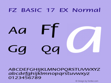 FZ BASIC 17 EX Normal 1.0 Thu Apr 21 19:15:47 1994 Font Sample