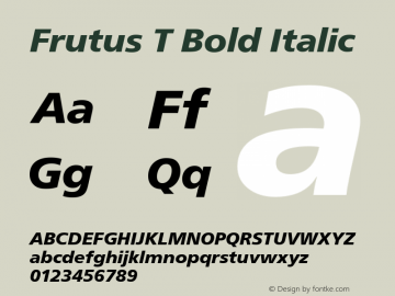 Frutus T Bold Italic 001.002 Font Sample