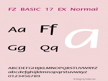FZ BASIC 17 EX Normal 1.0 Tue Jan 25 19:43:59 1994 Font Sample