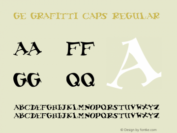 GE Grafitti Caps Regular Version 1.0 Font Sample