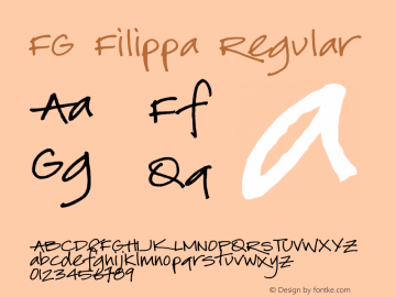 FG Filippa Regular Version 1.000;PS 001.000;hotconv 1.0.38 Font Sample