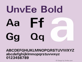 UnvEe Bold Version 1.02 Font Sample