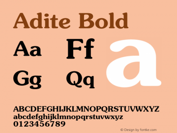 Adite Bold Version 1.100;PS 001.001;Core 1.0.38图片样张