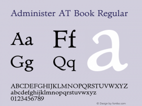 Administer AT Book Regular Version 1.100;PS 001.001;Core 1.0.38 Font Sample