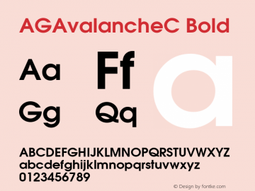 AGAvalancheC Bold OTF 1.0;PS 001.000;Core 116;AOCW 1.0 161 Font Sample