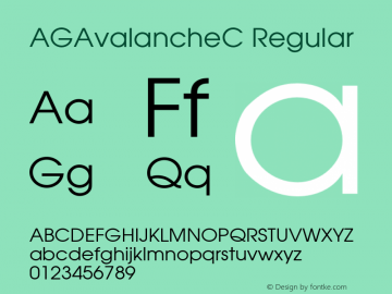 AGAvalancheC Regular OTF 1.0;PS 001.000;Core 116;AOCW 1.0 161图片样张