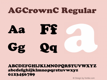 AGCrownC Regular OTF 1.0;PS 001.000;Core 116;AOCW 1.0 161 Font Sample