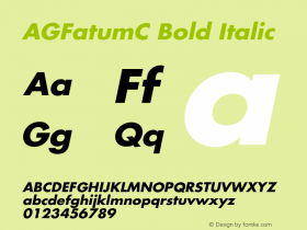 AGFatumC Bold Italic OTF 1.0;PS 001.000;Core 116;AOCW 1.0 161图片样张