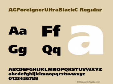 AGForeignerUltraBlackC Regular OTF 1.0;PS 001.000;Core 116;AOCW 1.0 161 Font Sample