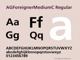 AGForeignerMediumC Regular OTF 1.0;PS 001.000;Core 116;AOCW 1.0 161图片样张