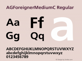 AGForeignerMediumC Regular OTF 1.0;PS 001.000;Core 116;AOCW 1.0 161 Font Sample