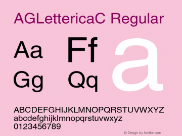 AGLettericaC Regular OTF 1.0;PS 001.000;Core 116;AOCW 1.0 161图片样张