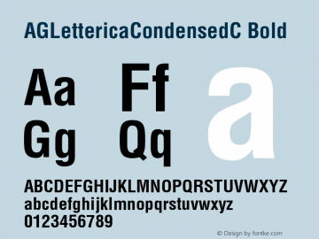 AGLettericaCondensedC Bold OTF 1.0;PS 1.000;Core 116;AOCW 1.0 161 Font Sample