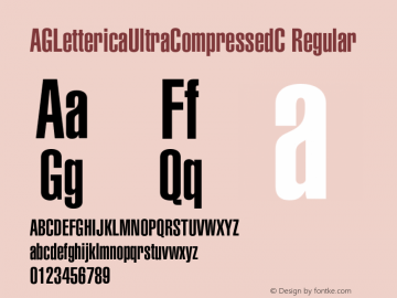 AGLettericaUltraCompressedC Regular OTF 1.0;PS 1.000;Core 116;AOCW 1.0 161图片样张