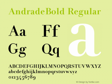 AndradeBold Regular 001.000 Font Sample