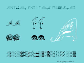 Animal Initials Regular OTF 1.0;PS 001.000;Core 116;AOCW 1.0 161图片样张