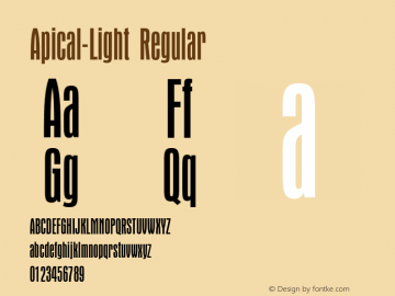 Apical-Light Regular OTF 1.0;PS 001.000;Core 116;AOCM 1.0 28图片样张