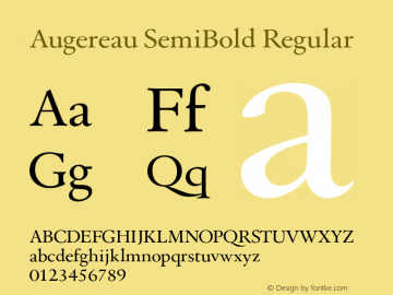 Augereau SemiBold Regular Version 001.000 Font Sample