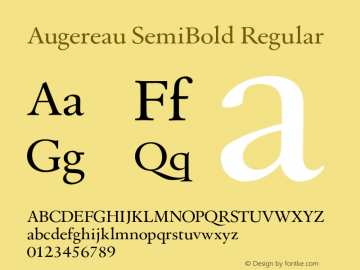 Augereau SemiBold Regular Version 001.000图片样张