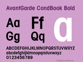 AvantGarde CondBook Bold OTF 1.0;PS 001.001;Core 1.0.22图片样张