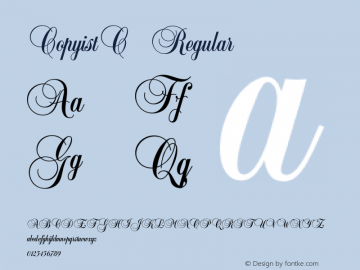 CopyistC Regular OTF 1.0;PS 001.001;Core 116;AOCW 1.0 161 Font Sample