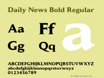 Daily News Bold Regular OTF 1.0;PS 001.001;Core 1.0.22 Font Sample