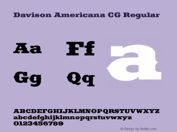 Davison Americana CG Regular Version 1.100;PS 001.001;Core 1.0.38图片样张