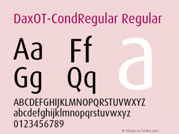 DaxOT-CondRegular Regular Version 7.502; 2006图片样张